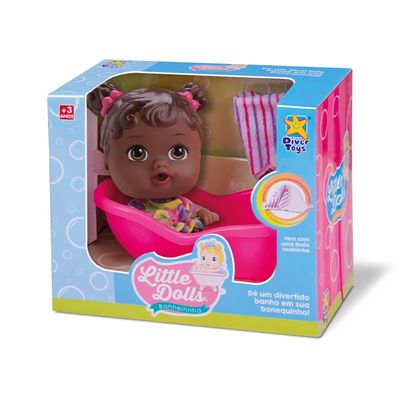 Boneca Divertoys Little Banheirinha Negra