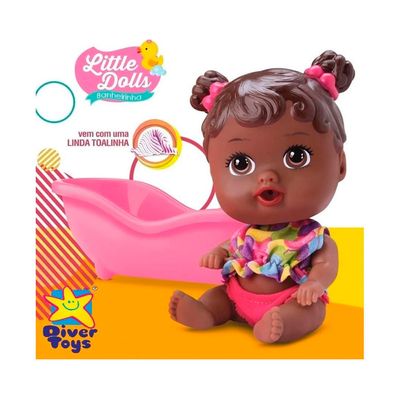 Boneca Divertoys Little Banheirinha Negra