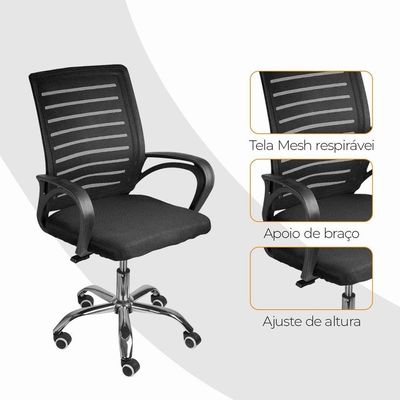 Kit 5 Cadeiras De Escritório Diretor Roma Oficial