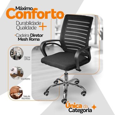 Cadeira De Escritório Diretor Roma Oficial Ergonômica Unitário