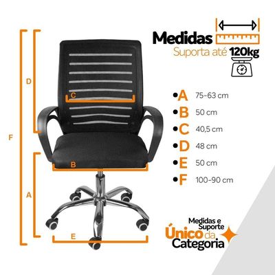 Cadeira De Escritório Diretor Roma Oficial Ergonômica Unitário