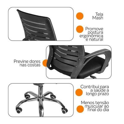 Cadeira De Escritório Diretor Roma Oficial Ergonômica Unitário