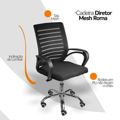 Cadeira De Escritório Diretor Roma Oficial Ergonômica Unitário