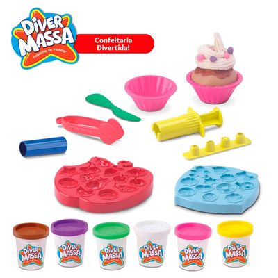 Massa de Modelar Infantil Divertoys Confeitaria Divertida