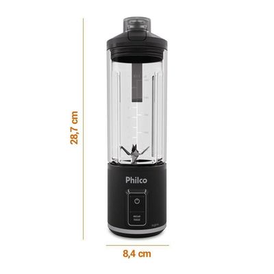 Blender Liquidificador Portátil Philco 700ml Sem Fio PLQ01A Bateria