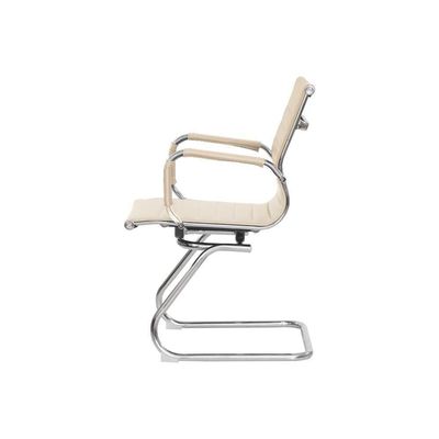 Kit 2 Cadeiras Escritório Interlocutor Stripes Fixa Pu Nude