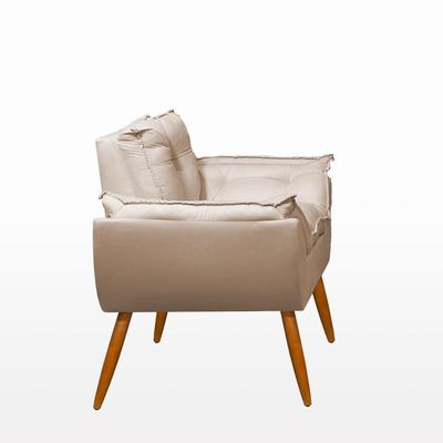 Kit 2 Poltronas + Namoradeira + Puff Opala Decorativa Balaqui Bege