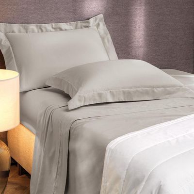 Jogo De Cama Queen 4 Peças Altenburg Algodão Lux 200 Fios Cinza Inspiração