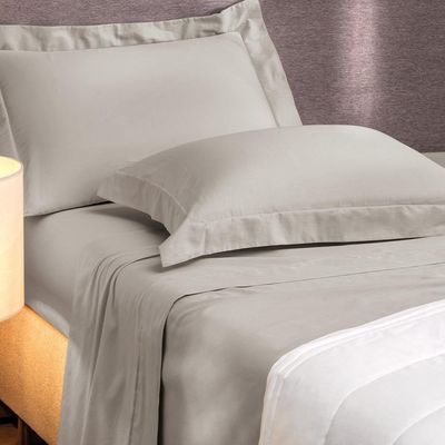 Jogo De Cama Queen 4 Peças Altenburg Algodão Lux 200 Fios Cinza Inspiração