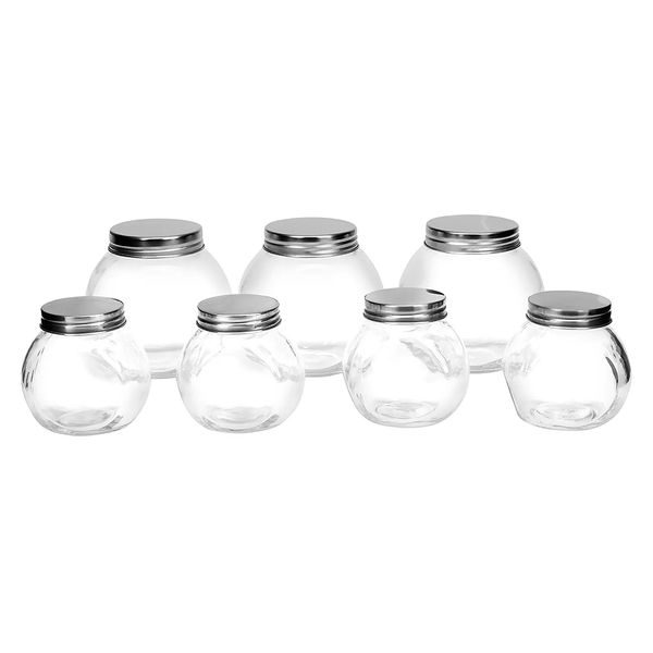 Conjunto de Potes Baleiro Casambiente Vidro com Tampa 7 Peças