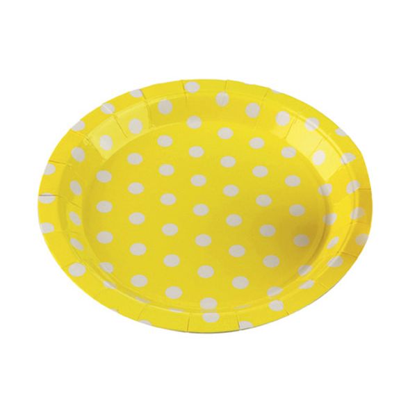 Prato de Papel Silver Poá Amarelo com 10 Unidades Prato de Papel Silver Poá Amarelo com 10 Unidades