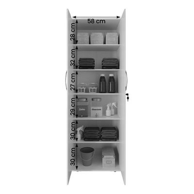 Kit 2 Armário Organizador Multiuso Kiev Lavanderia 2 Portas Branco