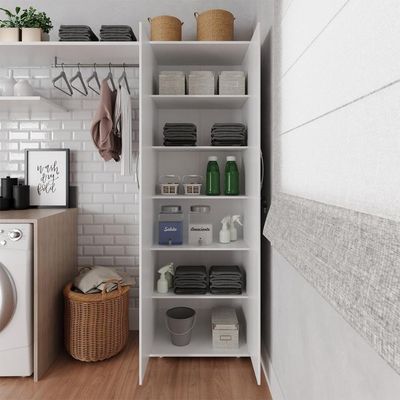 Kit 2 Armário Organizador Multiuso Kiev Lavanderia 2 Portas Branco