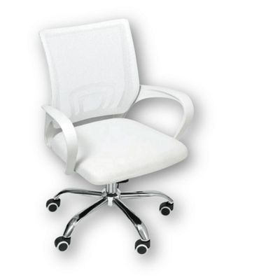 Cadeira De Escritório Oficial Begonia Tela Mesh Ergonômica Branco 1
