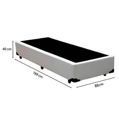 Cama Box Solteiro 88 Sintético Branco Com Colchão Toronto Molas Ensacadas Branco D33 32cm