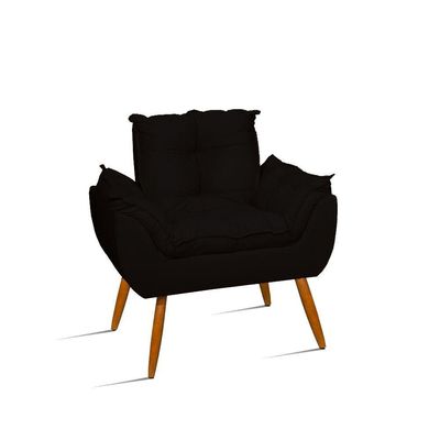 Kit Sofá Namoradeira Opala + 2 Poltronas Opala Balaqui Decor Cor:preto