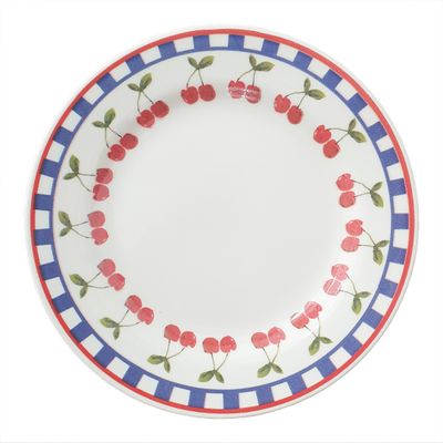 Prato Raso de Cerâmica Donna Jardim de Cerejas 24cm 6 Unidades - Biona 149866