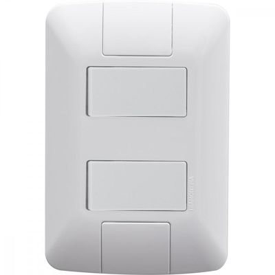 Conjunto 4x2 com 1 Interruptor Simples 6 A 250 V e 1 Interruptor Paralelo 6 A 250 V Tramontina Aria Branco