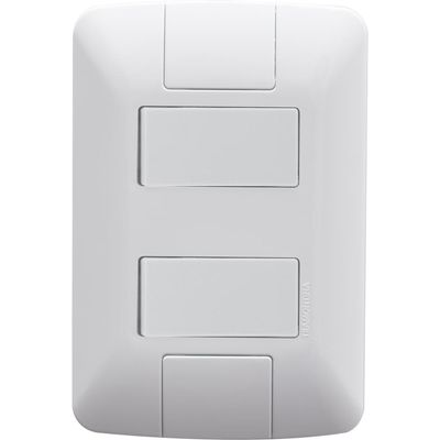 Conjunto 4x2 com 1 Interruptor Simples 6 A 250 V e 1 Interruptor Paralelo 6 A 250 V Tramontina Aria Branco