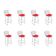 Kit 8 Banquetas Bistrô Bertoia Cromada D80 Com Assento Sintético Vermelho