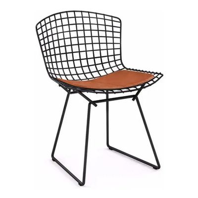 Kit 4 Cadeiras Bertoia Preta Com Assento Cobre