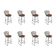 Kit 8 Banquetas Bistrô Bertoia Preta D60 Com Assento Marrom