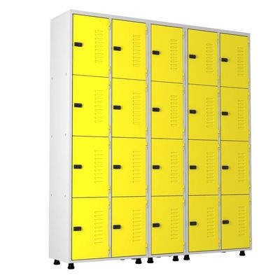Armário Roupeiro Aço 20 Portas Academia Guarda Volume Trinco Amarelo