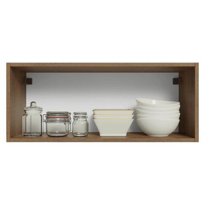 Armário Aéreo 80 Cm 1 Porta Basculante Vik Madesa Rustic/branco