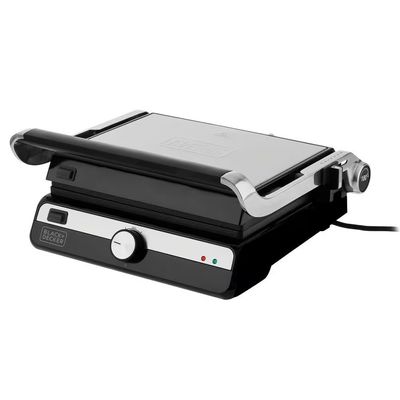 Grill Elétrico G1500G Gourmand Gris 1500W Abertura 180° Chapas Removíveis Antiaderente Black+Decker Inox