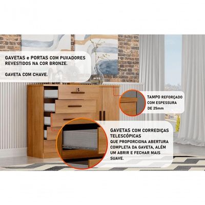 Cômoda Para Quarto Com Sapateira 5 Gavetas - Space-cumaru - Móveis Horizonte