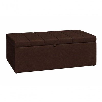 Recamier Calçadeira Baú Carla Para Quarto Cama Queen 160 Cm Suede Marrom Do Lar Móveis E Decoração