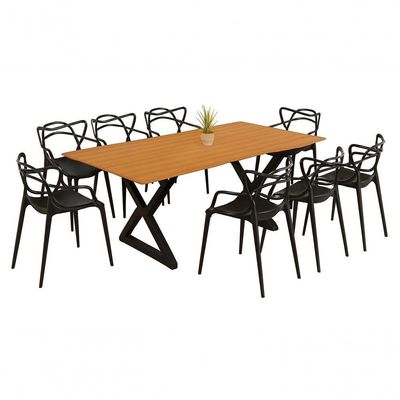Mesa Industrial Império 193x91cm Base Em Aço E Tampo Em Mdf