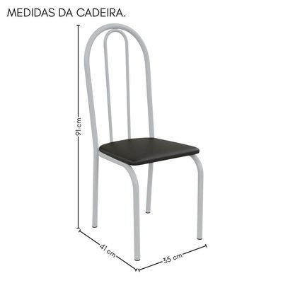 Kit 4 Cadeiras Ilhabela Estrutura Em Aço Branco Tecido Preto