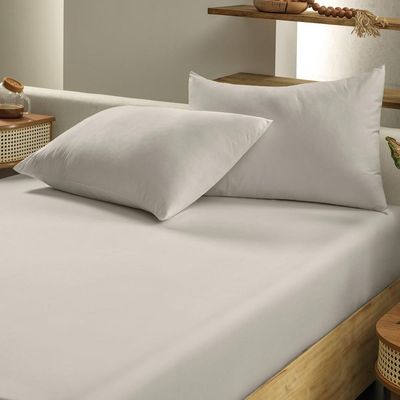 Jogo De Cama Solteiro Completo Altenburg Toque Acetinado Bege Porcelana