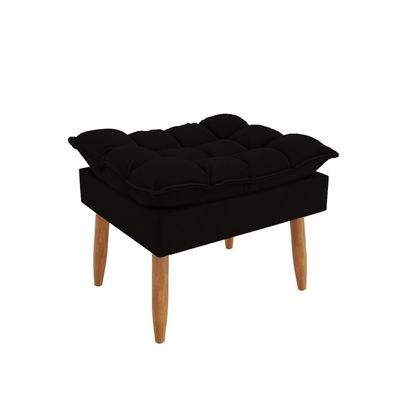 Kit 02 Poltronas + Namoradeira + Puff Opala Balaqui Decor Preto