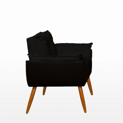 Kit 02 Poltronas + Namoradeira + Puff Opala Balaqui Decor Preto