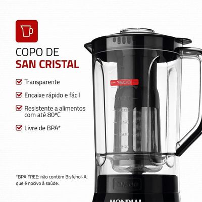 Liquidificador Turbo Power Mondial 550W L-99 FB 110V