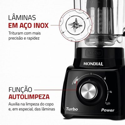 Liquidificador Turbo Power Mondial 550W L-99 FB 110V