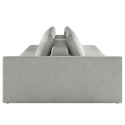 Sofá Ilha Modular Com Puff Para Sala Living 232cm Georgia Z08 Linho Cinza Claro - Mpozenato