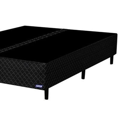 Base Para Cama Box Casal King Size Bipartido 193cm Poliéster Bordado Perola Negra Preto - Gazin
