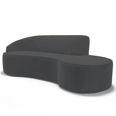 Sofá Living 3 Lugares 260cm Braço Esquerdo Mozart D06 Veludo Cinza - Mpozenato