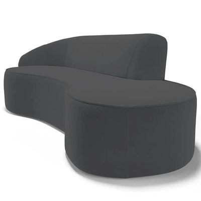 Sofá Living 3 Lugares 260cm Braço Esquerdo Mozart D06 Veludo Cinza - Mpozenato