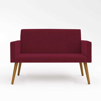 Kit Sofá Namoradeira + 2 Poltronas Sala Estar Balaqui Decor Cor:marsala