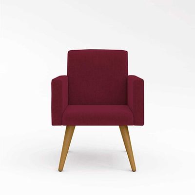 Kit Sofá Namoradeira + 2 Poltronas Sala Estar Balaqui Decor Cor:marsala