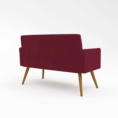 Kit Sofá Namoradeira + 2 Poltronas Sala Estar Balaqui Decor Cor:marsala