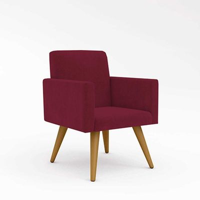 Kit Sofá Namoradeira + 2 Poltronas Sala Estar Balaqui Decor Cor:marsala