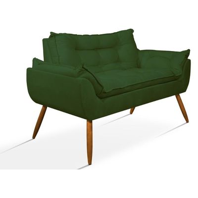 Kit Namoradeira Opala + 2 Poltronas Para Sala Balaqui Decor Verde