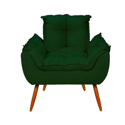 Kit Namoradeira Opala + 2 Poltronas Para Sala Balaqui Decor Verde