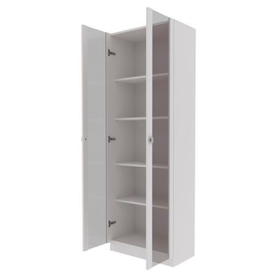Armario Multiuso 2 Portas Vidro 171x60 Cm Am3112 Branco Tecno Mobili