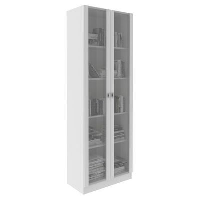 Armario Multiuso 2 Portas Vidro 171x60 Cm Am3112 Branco Tecno Mobili